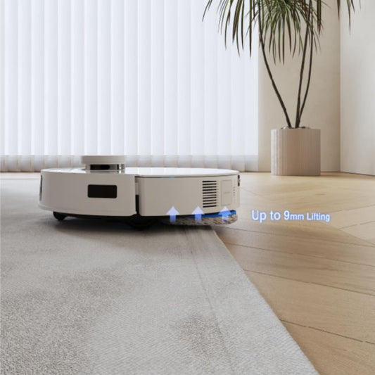 Ecovacs Deebot T30 Pro Omni Robot Cleaner cu functie MOP cu TrueEdge Mopping Zero Tangle Brush 11000 PA Power de aspiratie cu apa calda si redactare inteligenta culoare argintiu