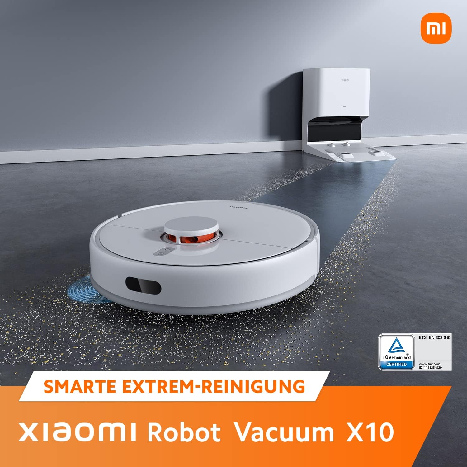 Aspirator de robot Xiaomi X10 cu statie de aspiratie automata si functie de stergere 4000 PA pana la 180 min timp de rulare 25 L pungi de praf navigatie cu laser par pentru animale de companie covoare