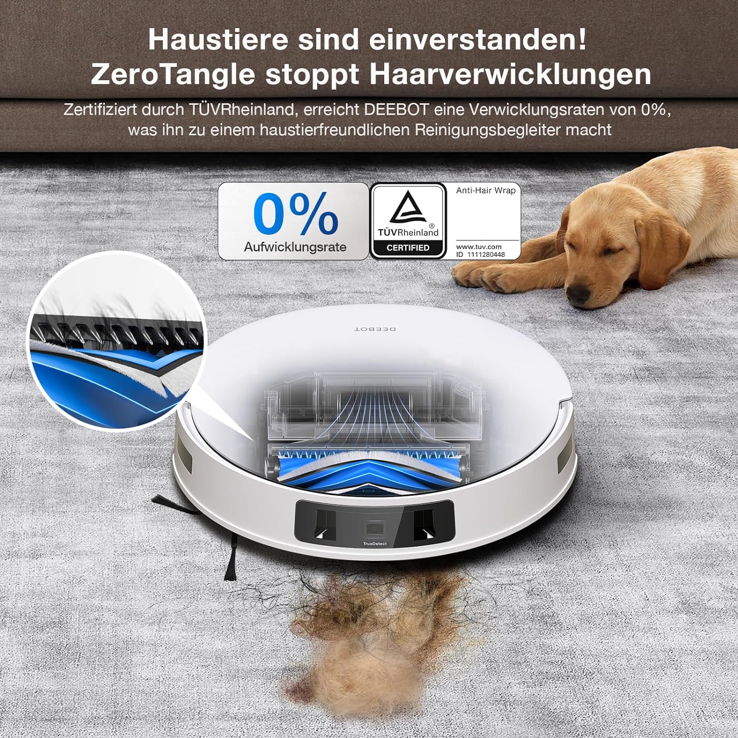 Ecovacs Deebot T30 Pro Omni Robot Cleaner cu functie MOP cu TrueEdge Mopping Zero Tangle Brush 11000 PA Power de aspiratie cu apa calda si redactare inteligenta culoare argintiu
