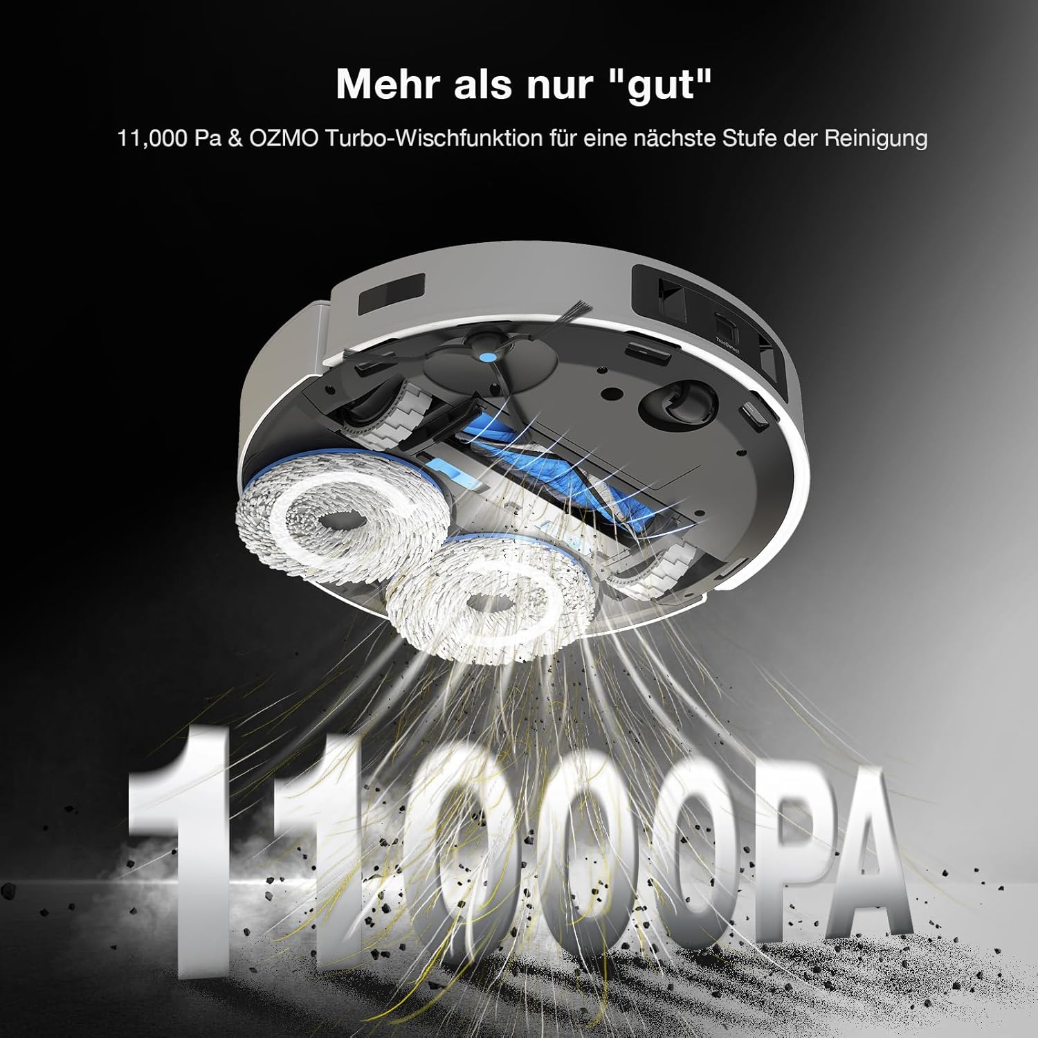 Ecovacs Deebot T30 Pro Omni Robot Cleaner cu functie MOP cu TrueEdge Mopping Zero Tangle Brush 11000 PA Power de aspiratie cu apa calda si redactare inteligenta culoare argintiu