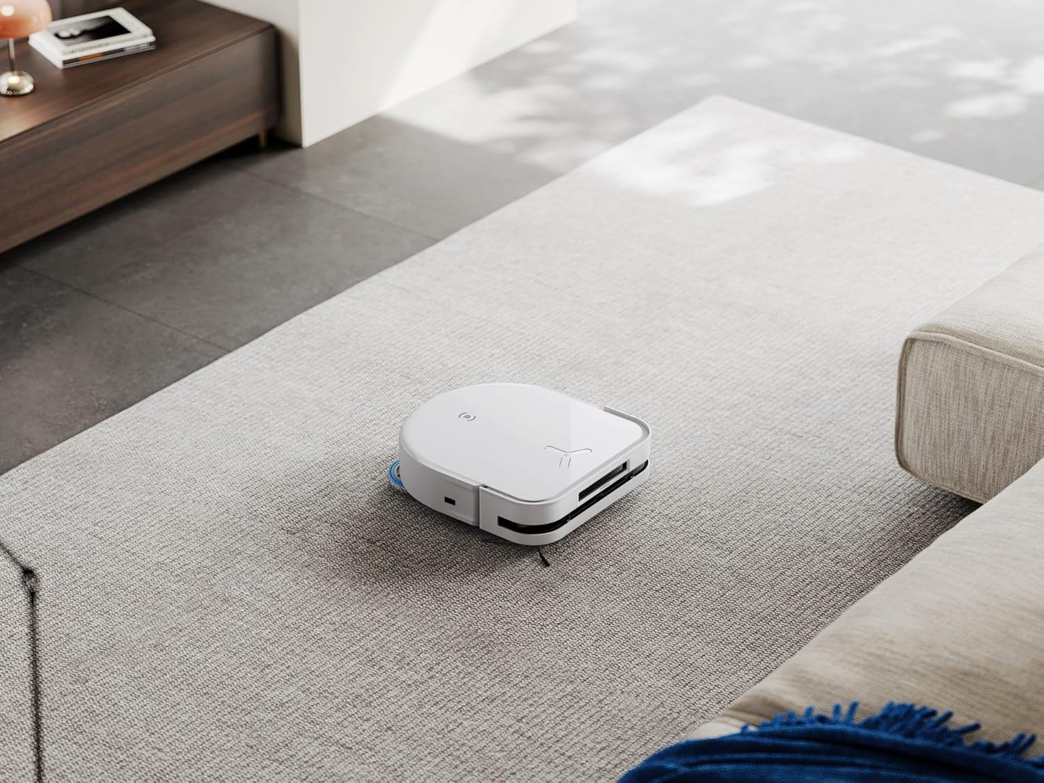 ECOVACS DEEBOT X5 OMNI ROBOT CLEARDER CU FUNCTIE MOP 12800PA ROBOT CLEARDER ZEROTANGE Technology Truedge TM Edge Mopping 70  C Spalare de apa calda ridicare automata a MOP