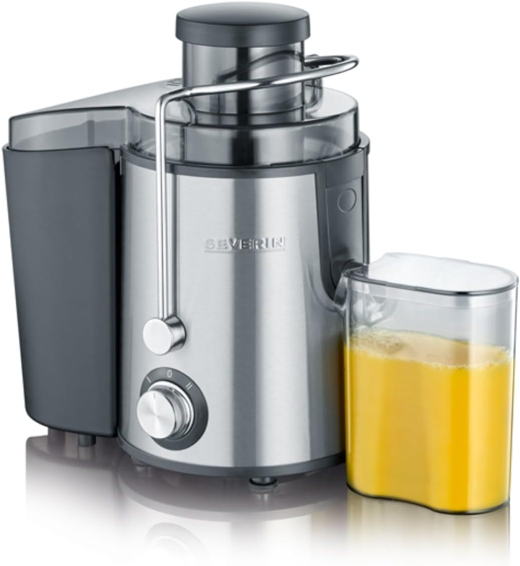 Juicer severin masina cu suc cu zgomot redus pentru sucuri de fructe si legume bogate in vitamine presa de suc electric din otel inoxidabil recipient de colectare de 500 ml otel negruinoxidabil ES 3566