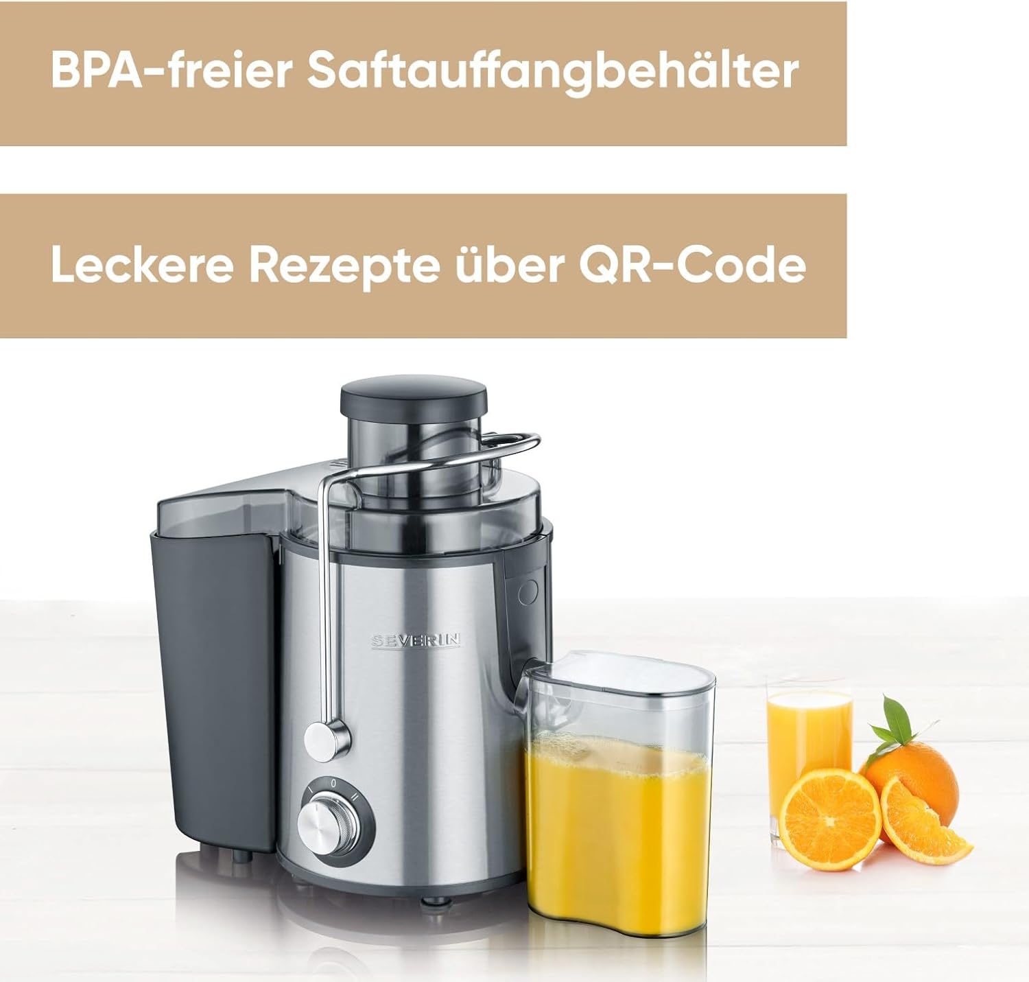 Juicer severin masina cu suc cu zgomot redus pentru sucuri de fructe si legume bogate in vitamine presa de suc electric din otel inoxidabil recipient de colectare de 500 ml otel negruinoxidabil ES 3566