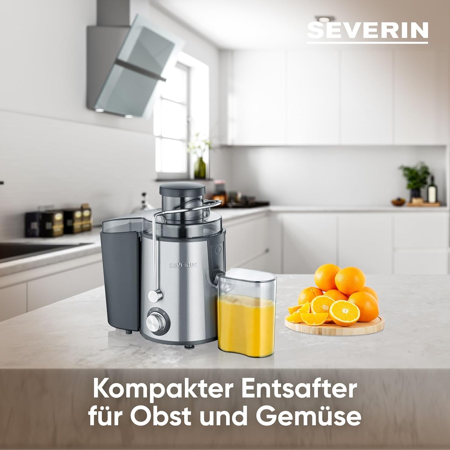 Juicer severin masina cu suc cu zgomot redus pentru sucuri de fructe si legume bogate in vitamine presa de suc electric din otel inoxidabil recipient de colectare de 500 ml otel negruinoxidabil ES 3566