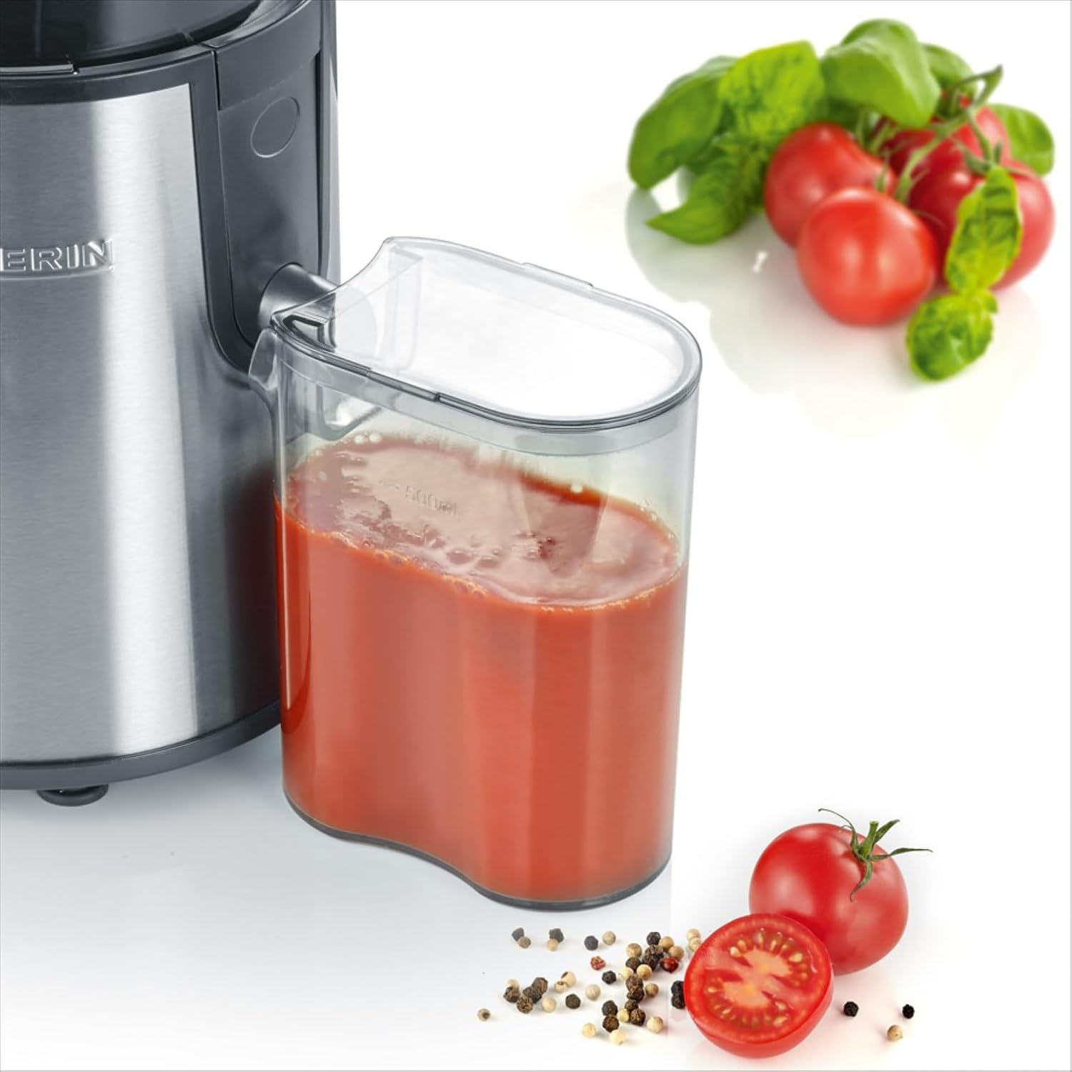 Juicer severin masina cu suc cu zgomot redus pentru sucuri de fructe si legume bogate in vitamine presa de suc electric din otel inoxidabil recipient de colectare de 500 ml otel negruinoxidabil ES 3566