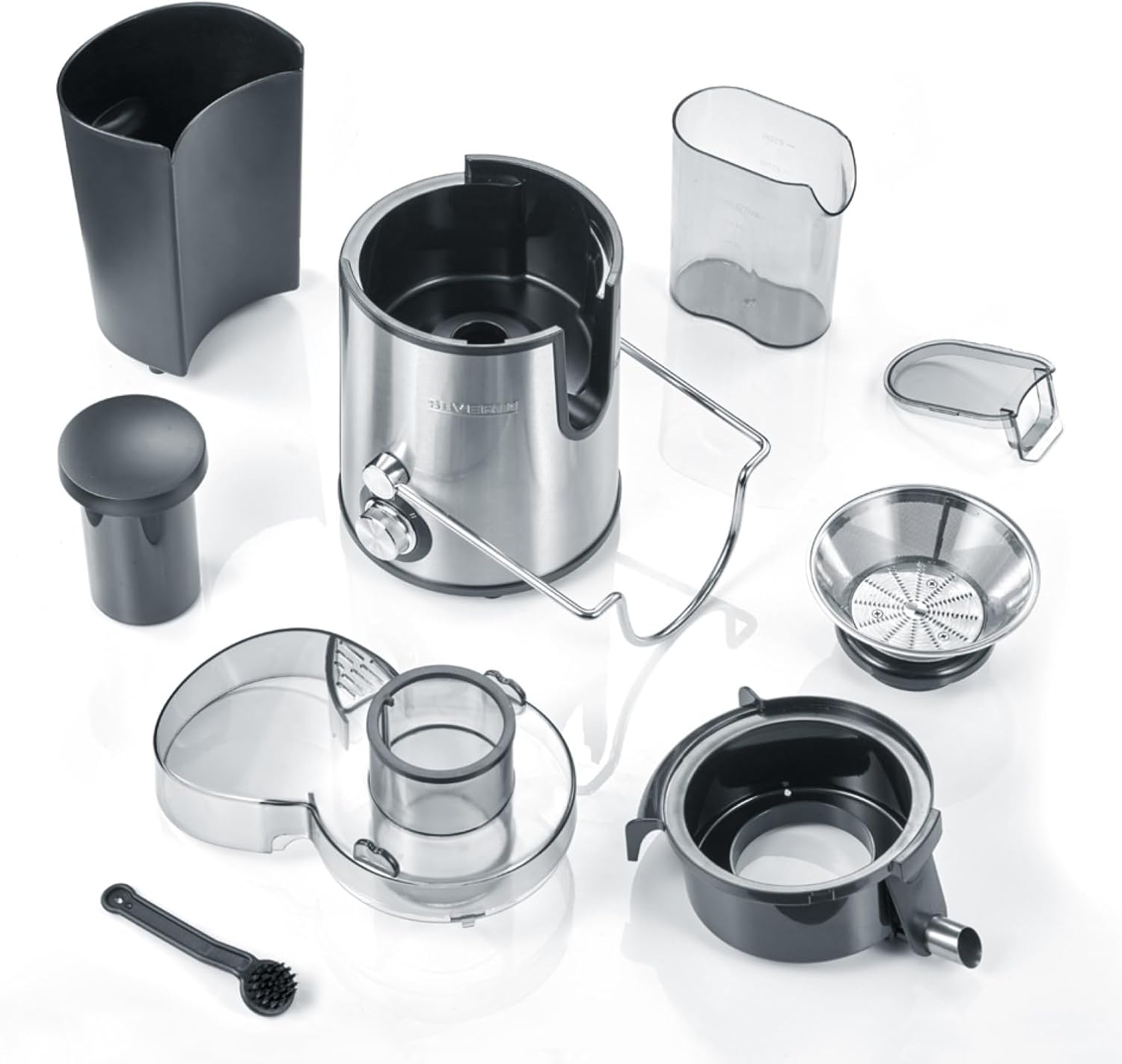 Juicer severin masina cu suc cu zgomot redus pentru sucuri de fructe si legume bogate in vitamine presa de suc electric din otel inoxidabil recipient de colectare de 500 ml otel negruinoxidabil ES 3566