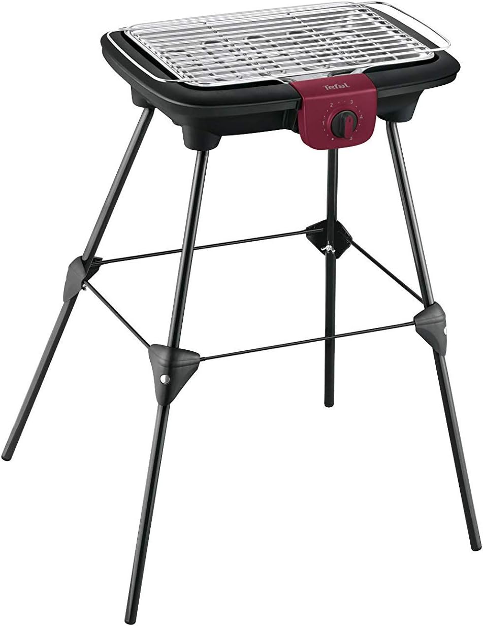 Tefal EasyGrill Electric Stand Grill  BG90F5  Cu amprente pentru exterior de asemenea utilizate ca gratar de masa in interior  2300 W  870cm2 Zona de gratar  Curatare usoara  BlackBurgundy Rosu