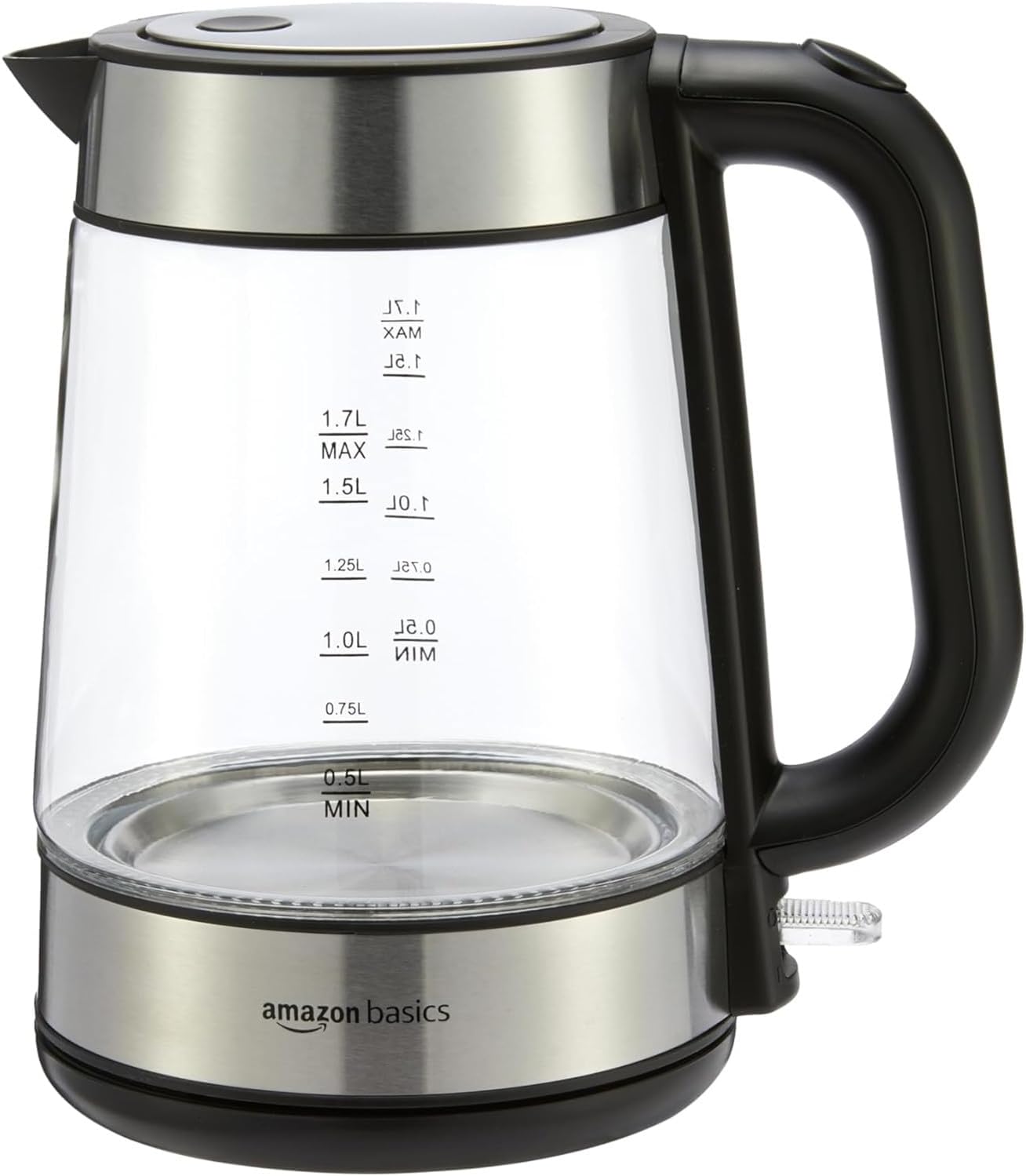 Amazon Bazele de ceainica electrica din sticla 17 L 2200 W negru argintiu