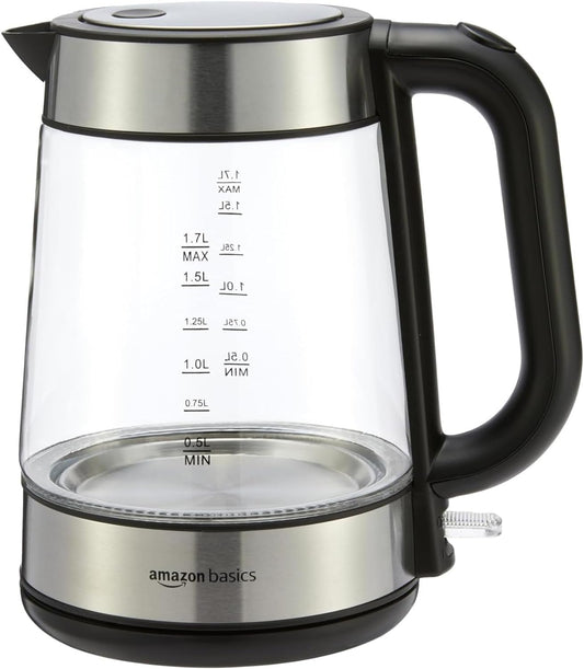 Amazon Bazele de ceainica electrica din sticla 17 L 2200 W negru argintiu