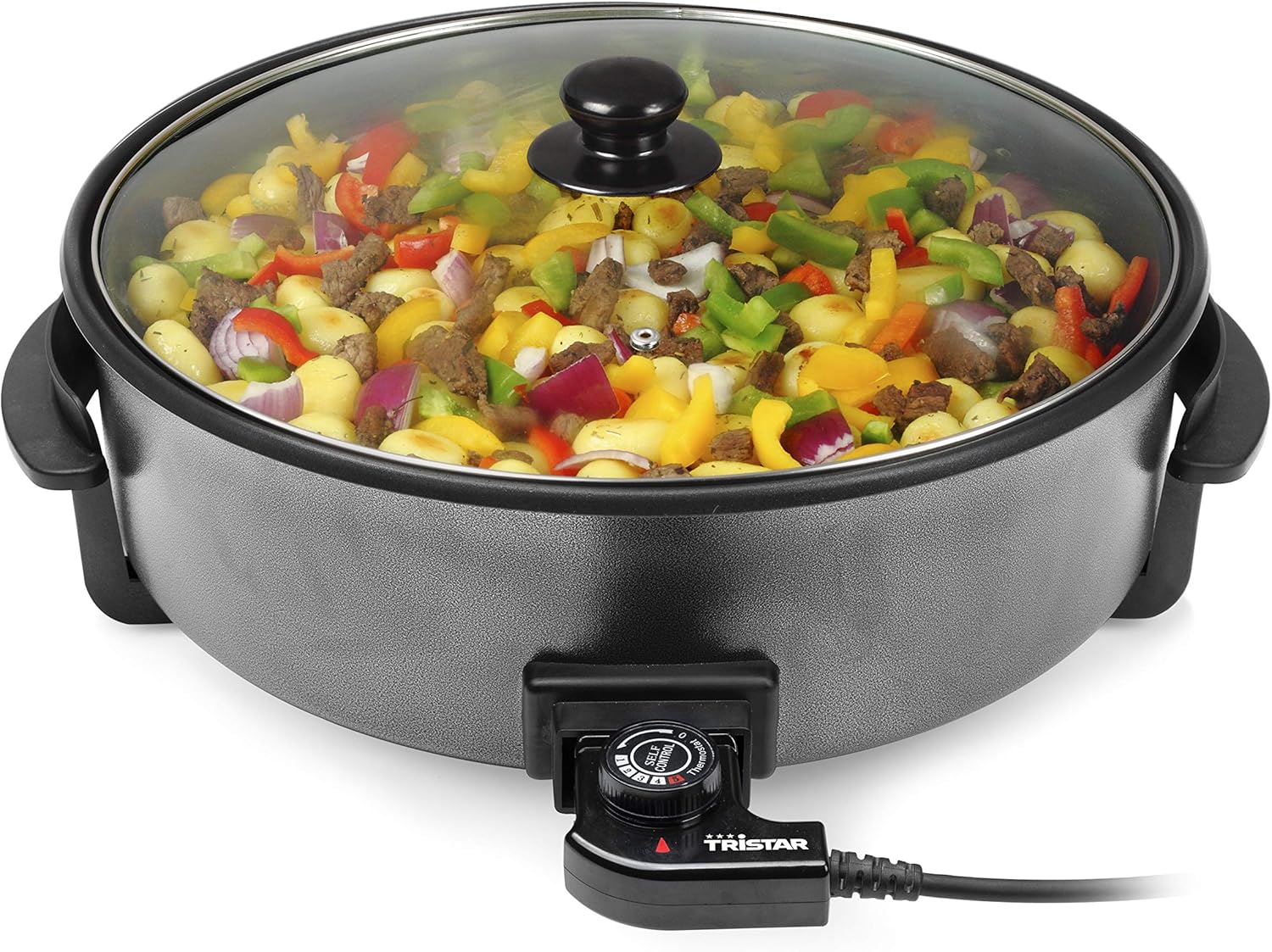 PAN multifunctional Tristar -75L 40cm diametru termostat controlabil acoperire fara deticule 1500 wati PZ -9145