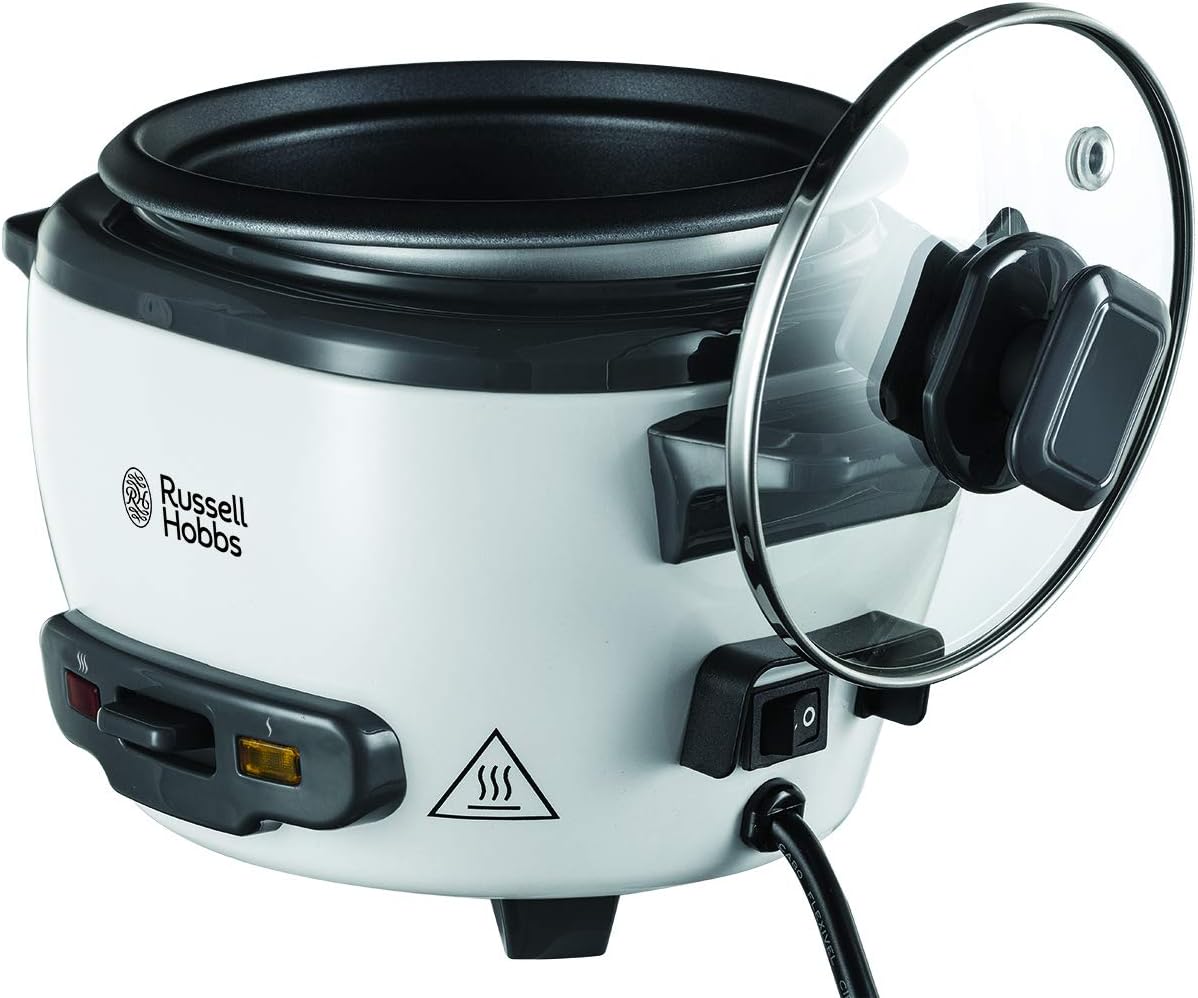 Russell Hobbs Reiskocher Mini Small 04L functie de detinere oala de gradina antiaderenta lingura de orez si ceasca de masurare ideala de asemenea pentru quinoa si cuscus incalzire de orez 27020-56