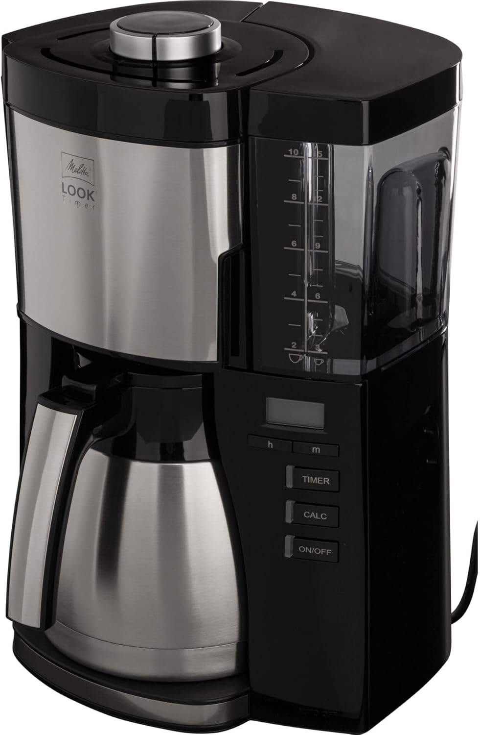 Melitta Look Timer - Filtru Coffee Machine - Macara termica - Functie de cronometru - Stop Drip - 10 cani - Negru 1025-18