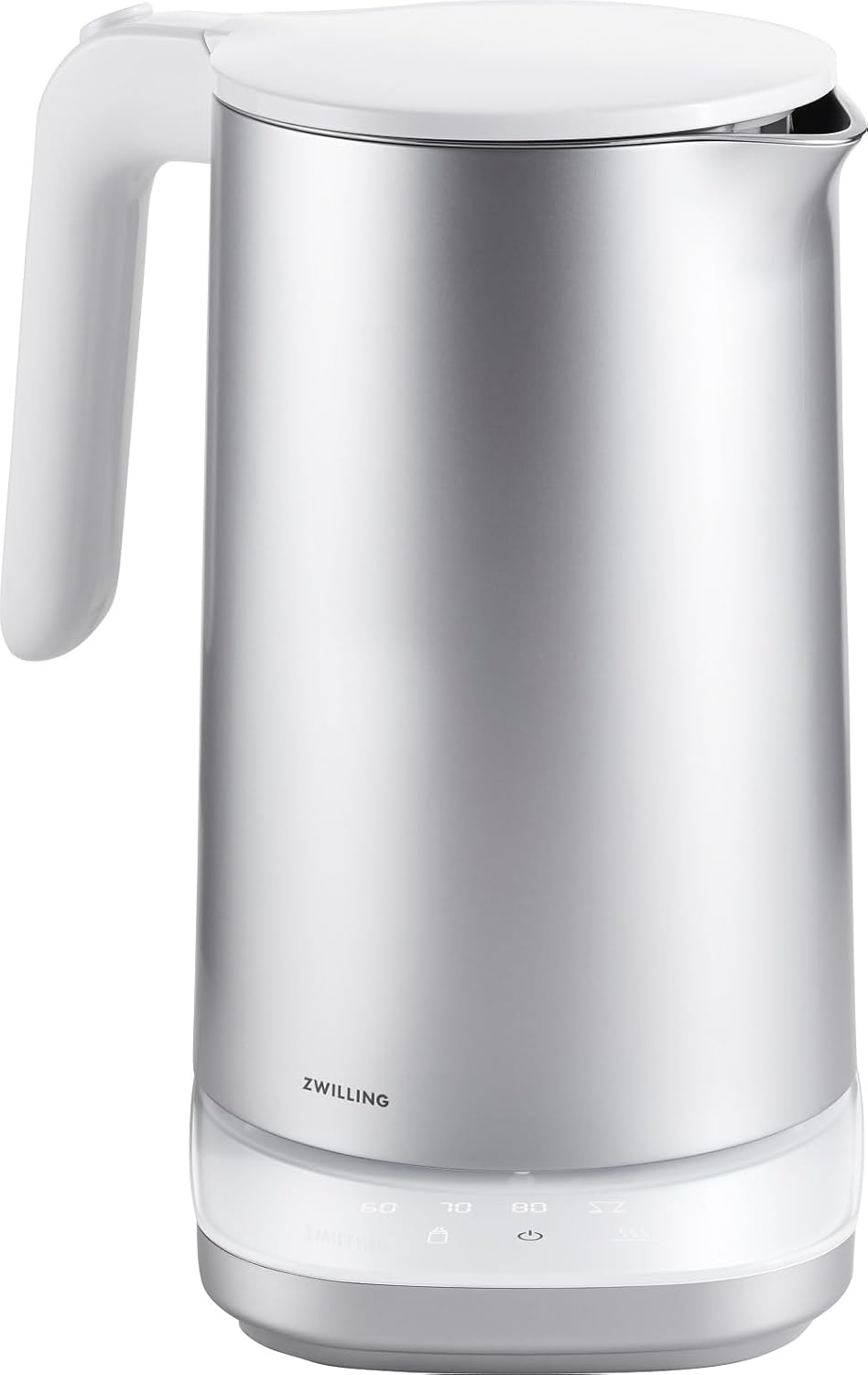 Zwilling Enfinigy Kettle Pro cu setarea temperaturii filtru de calcar din otel inoxidabil si functie de incalzire wireless 1850 wati 15 litri argint
