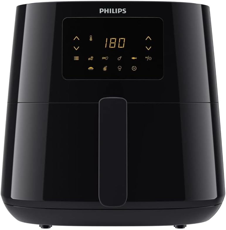 Philips Essential Airfryer XL - 62L Fryer fara ulei tehnologie rapida a aerului cu aer cald ecran tactil aplicatie NUTRIU cu retete 2000 W 15 x 15 x 14 cm negru HD927090