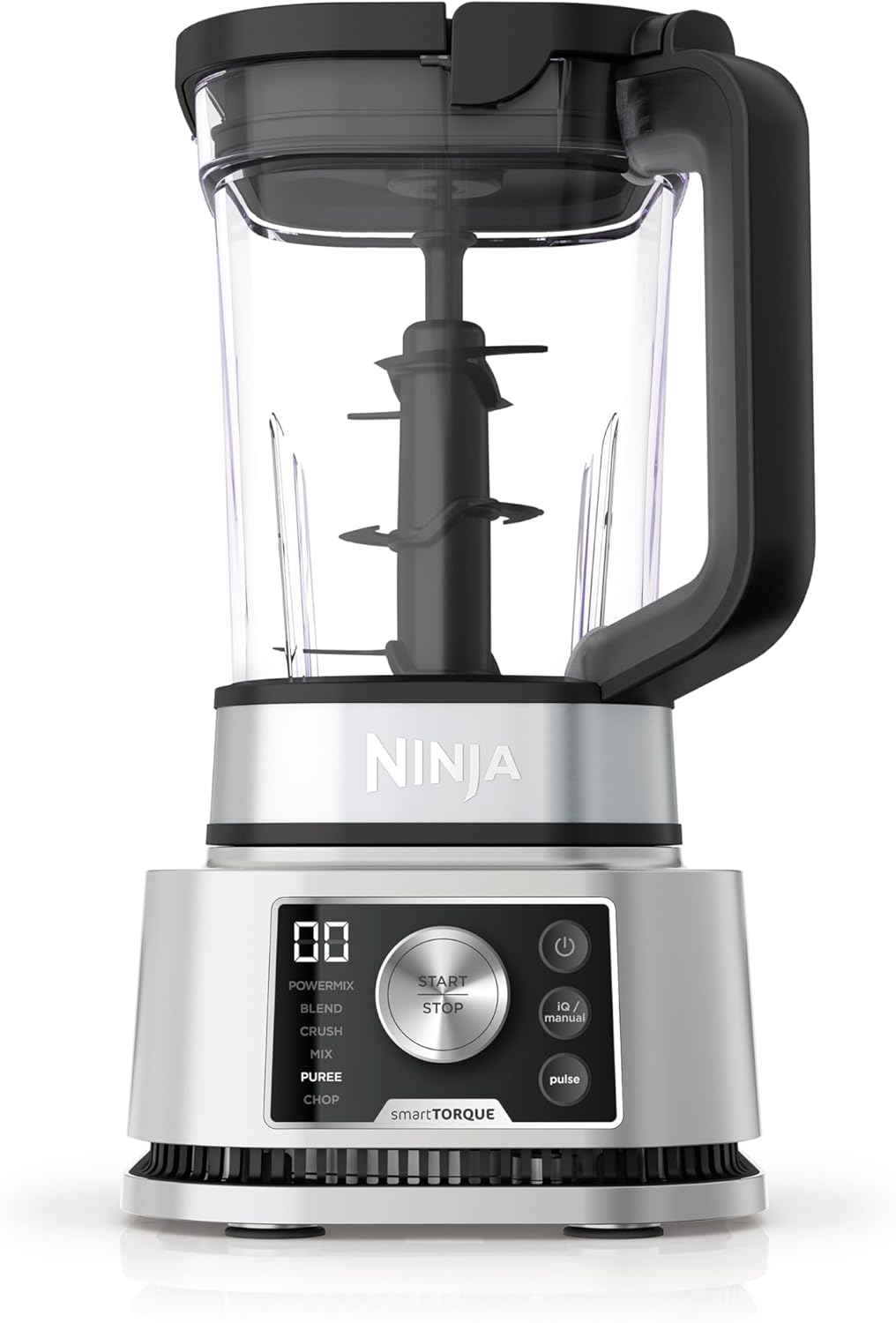 Ninja Foodi Power Nutri Blender 3-in-1 amestecati boluri de smoothie spread-uri groase si bauturi congelate programe automate 21L CAN 700 ml Cup si 400 ml cu paleta de putere 1200W argint CB350EU