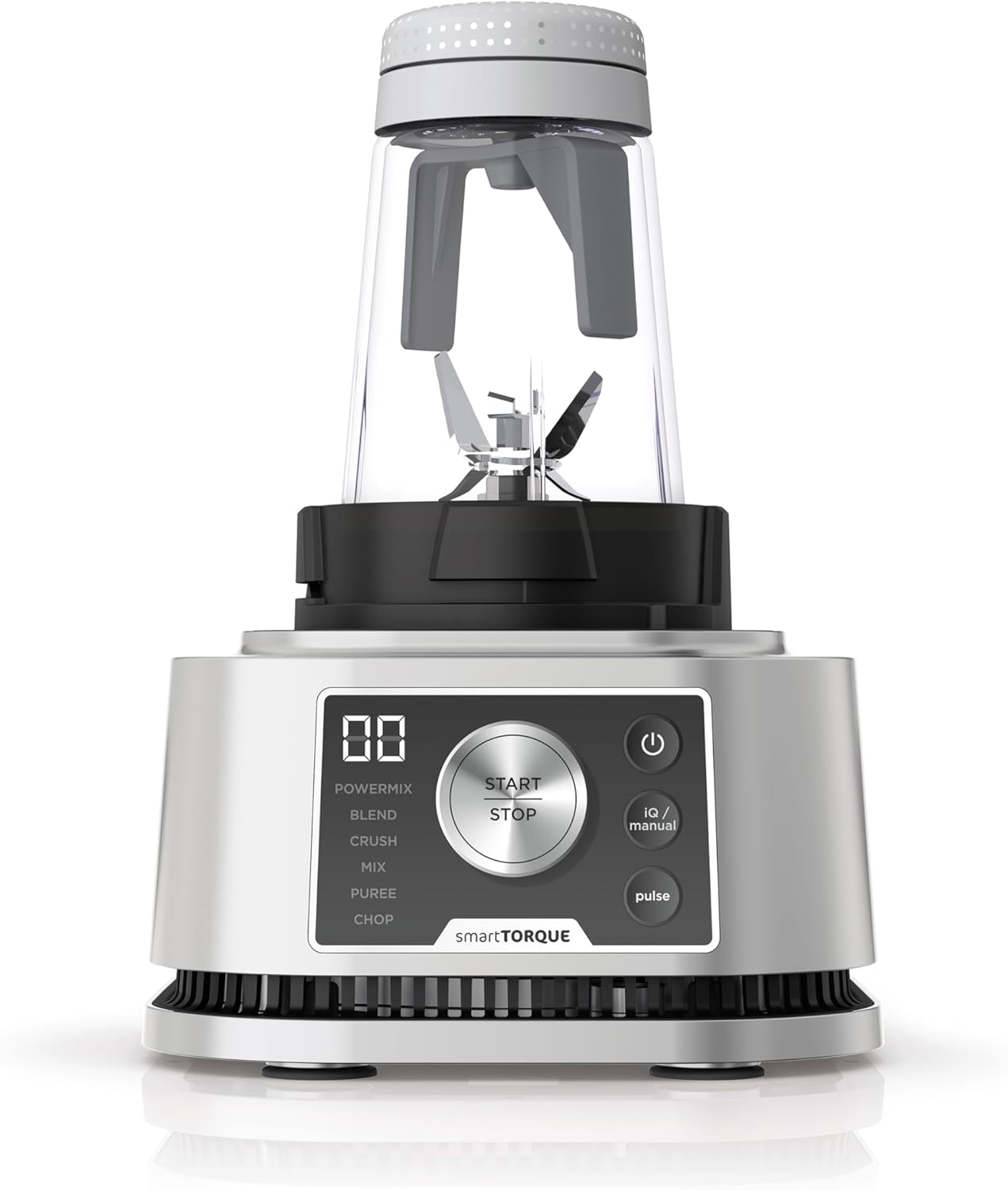 Ninja Foodi Power Nutri Blender 3-in-1 amestecati boluri de smoothie spread-uri groase si bauturi congelate programe automate 21L CAN 700 ml Cup si 400 ml cu paleta de putere 1200W argint CB350EU