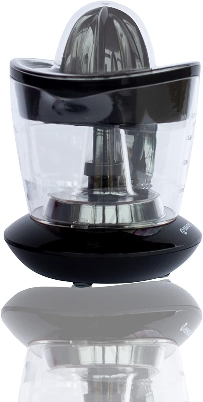 Behome Electric Lemon Press Capacitate de iesire cu suc ridicat 700ml  Apasati portocaliu 2 Directii de rotatie 2 conuri conuri duble pentru prese portocalii cu suc electric Presa otel inoxidabil negru