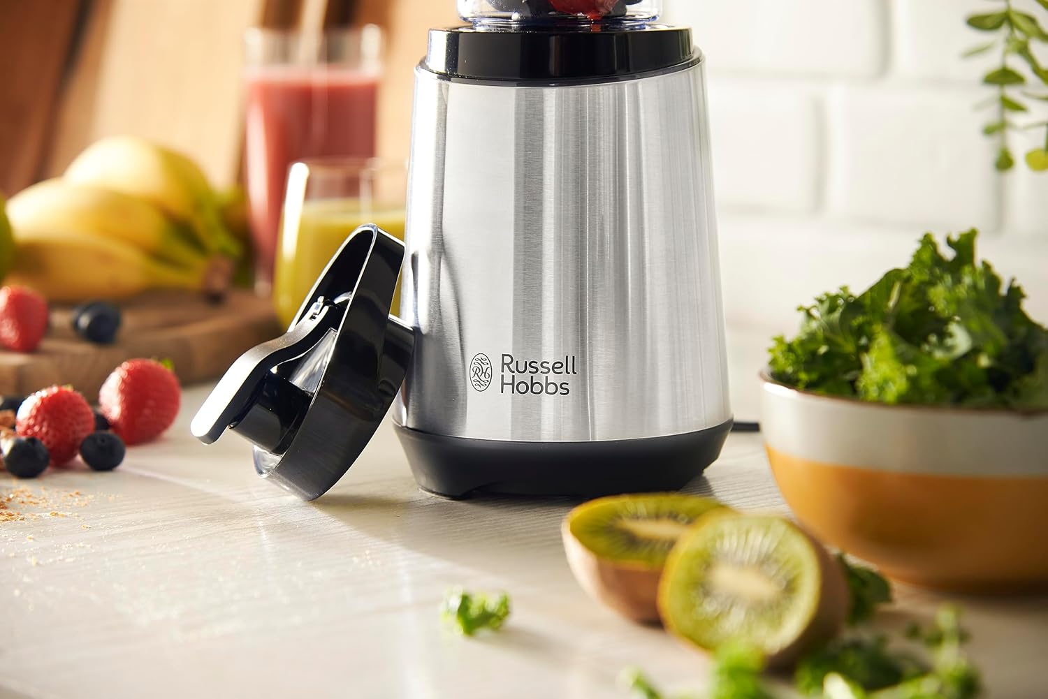 Russell Hobbs Mixer-Litmier si Smoothie Maker pentru a merge 23500 rpm motor de putere incl Recipientul de amestec 1x 600ml BPA fara BPA masina de spalat vase si break-rezistent incl Decker Shooter otel inoxidabil 23472-56