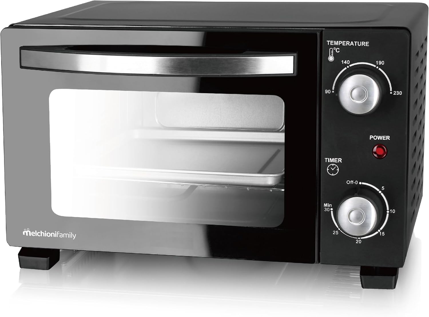 Familia Melchioni  Cuptor electric cu diavol de 11 litri 11 temperatura reglabila pana la 230  C 30 de minute de cronometru negru
