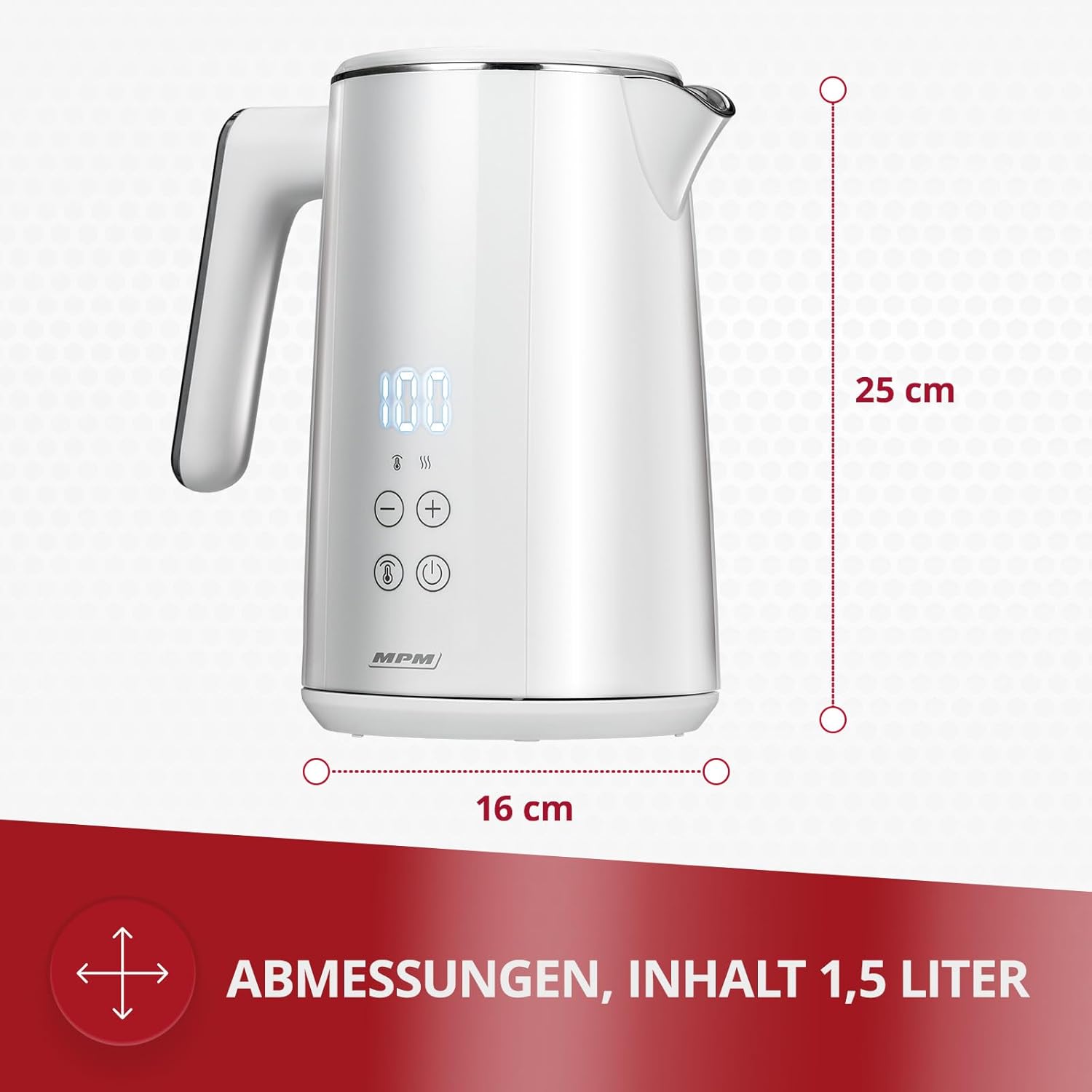 MPM MCZ-120 KOCHER 15L cu design dublu perete control temperatura 40-100  C recipient interior din otel inoxidabil 2200W zgomot alb
