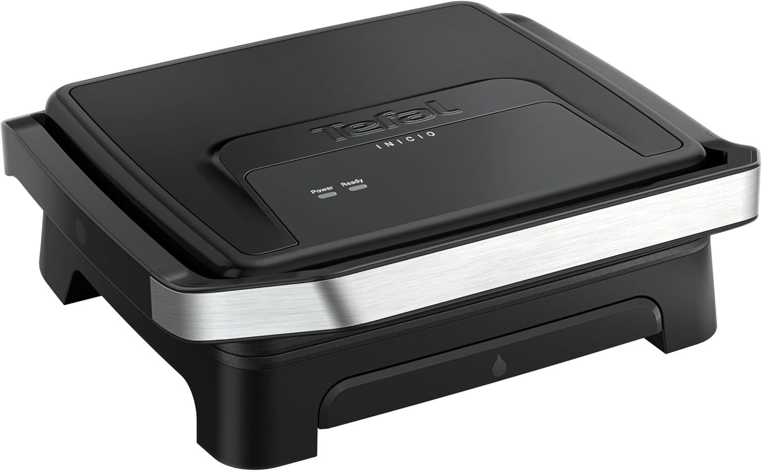 Tefal Inicio Classic 2-in-1 Contact si Paninigrill 2000 W design compact carcasa din otel inoxidabil bol cu suc placi de gratar acoperite cu stick negru GC271810